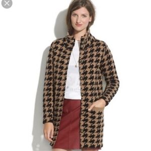 Madewell Wallace Houndstooth Sweater Coat